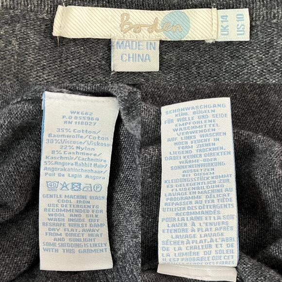 Boden Open Sweater Waterfall Cardigan Gray 10 Lightweight - Picture 7 of 14